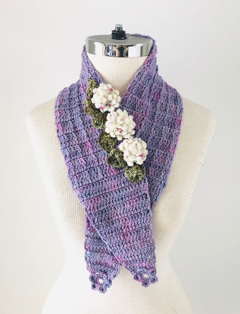 Floral Peony Scarf – Ready to wear in purple!