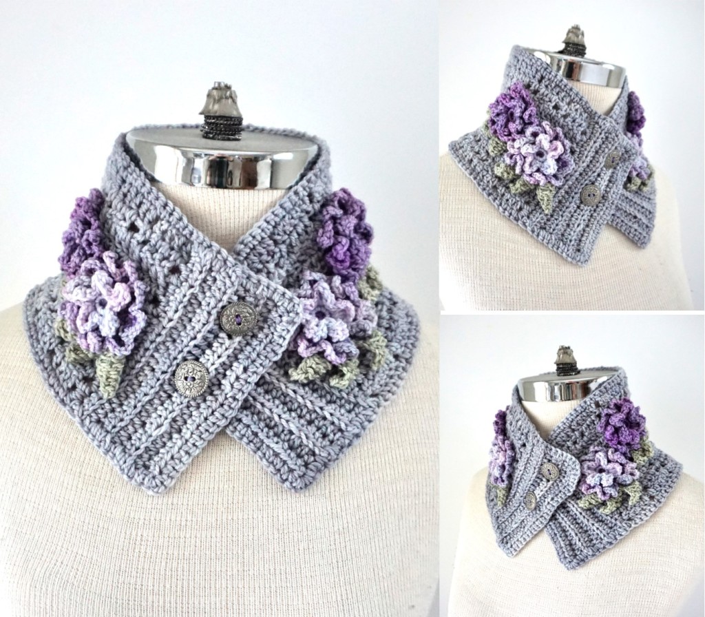 NEW FLORAL PETUNIA SCARF IN GRAY HAS JUST BLOOMED