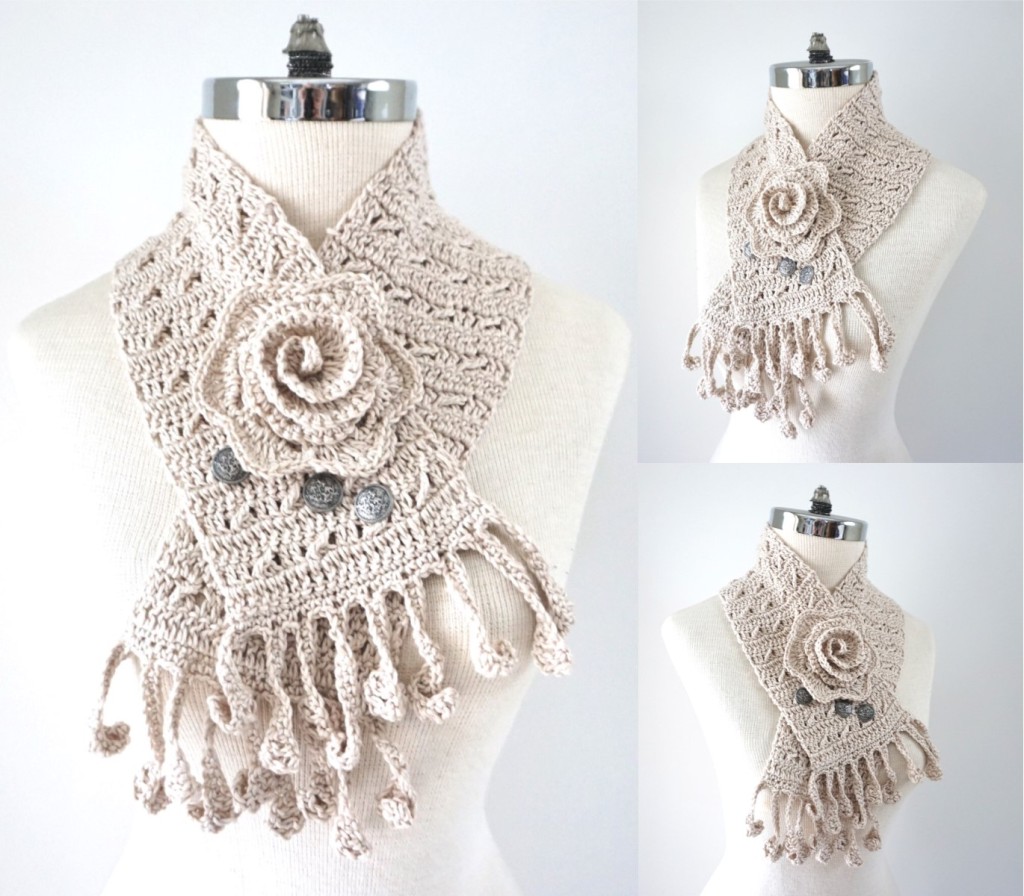 NEW FLORAL ROSE SCARF CROCHET PATTERN